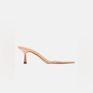 Fashion Nova Clear Strap Nude Kitten Heel Mule